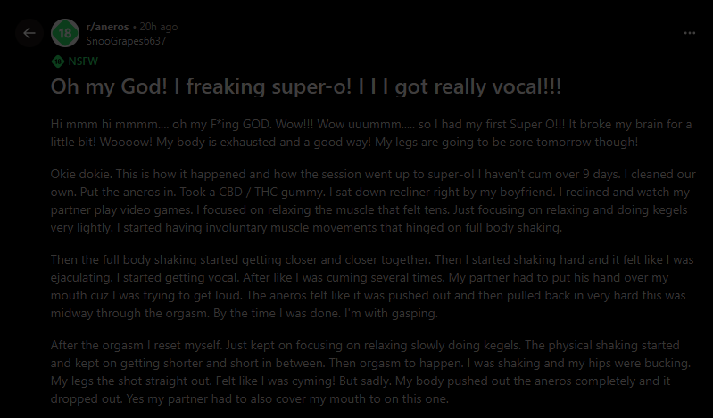 Oh my God! I freaking super-o! I I I got really vocal!!! (from Reddit)